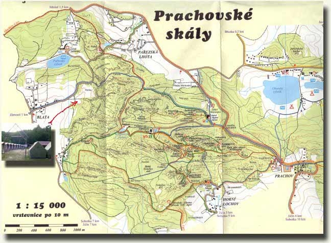 mapa Blat a okol